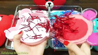 Red vs Blue ! Mixing Random Things into GLOSSY Slime! SlimeSmoothie Satisfying Slime Video #579