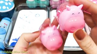 HIPPO BLUE vs PINK ! Mixing Random Things into GLOSSY Slime! Satisfying Slime Video #576