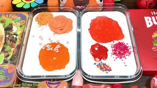 Orange vs Red! Mixing Random Things into GLOSSY Slime! SlimeSmoothie Satisfying Slime Video #574