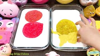 Pink vs Yellow! Mixing Random Things into GLOSSY Slime! SlimeSmoothie Satisfying Slime Video #572
