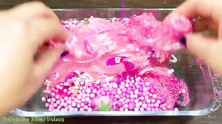 Series PINK UNICORN Slime ! Mixing Random Things into CLEAR Slime ! Satisfying Slime Videos #517
