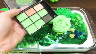 Series GREEN MIRINDA Slime ! Mixing Random Things into GLOSSY Slime! Satisfying Slime Videos #508