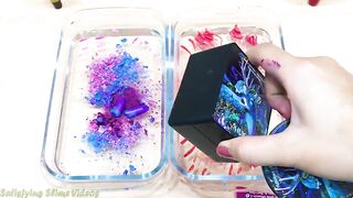 Blue vs Red ! Mixing Makeup Eyeshadow into Clear Slime ! Satisfying Videos #491