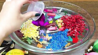 Mixing Makeup and Glitter  into Clear Slime !! SlimeSmoothie | Satisfying Slime Videos #490