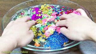 Mixing Makeup and Glitter  into Clear Slime !! SlimeSmoothie | Satisfying Slime Videos #490