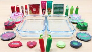 Chili Peppers Slime! Red vs Green | Mixing Makeup Eyeshadow into Clear Slime! Satisfying Videos #470