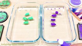 Grapes and Pea ! Purple vs Green | Mixing Makeup Eyeshadow into Clear Slime ! Satisfying Videos #465