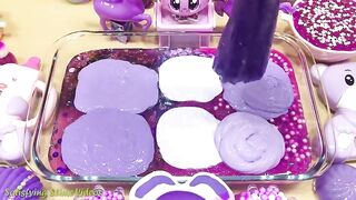 Purple Slime Video! Relaxing with Piping Bags! Mixing Random Things Into Slime Satisfying Video #450