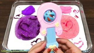 Purple vs Pink ! Mixing Random Things into Glossy Slime | Satisfying Slime Videos #446