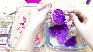 PURPLE vs PINK | Mixing Makeup Eyeshadow into Clear Slime ! Satisfying Slime Videos #45