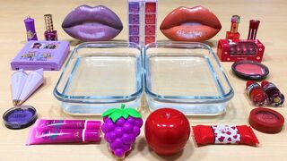 Grape vs Apple ! Mixing Makeup Eyeshadow into Clear Slime ! Special Series #34 Satisfying Slime Vide