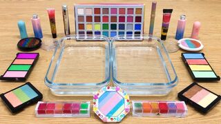 RAINBOW ! Mixing Makeup Eyeshadow into Clear Slime ! Special Series #32 Satisfying Slime Videos