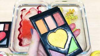 RED vs GOLD ! Mixing Makeup Eyeshadow into Clear Slime! Special Series #32 Satisfying Slime Video