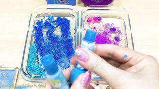 PURPLE vs BLUE ! Mixing Makeup Eyeshadow into Clear Slime ! Special Series #31 Satisfying Slime Vide