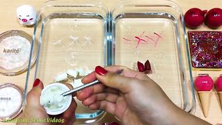 RED vs WHITE ! Mixing Makeup Eyeshadow into Clear Slime ! Special Series #27 Satisfying Slime Videos