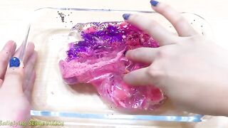 Special Series #21 PINK vs BLUE - Mixing Makeup Eyeshadow into Clear Slime! Satisfying Slime Videos