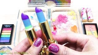 Rainbow - Mixing Makeup Eyeshadow Into Slime! Special Series 16 Satisfying Slime Video