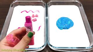 Special Series #14 BLUE DORAEMON vs PINK HELLO KITTY !! Mixing Random Things into GLOSSY Slime