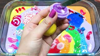 Mixing Random Things into Rainbow Glossy Slime #3 !! SlimeSmoothie Satisfying Slime Videos