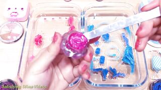 Special Series #10 PINK vs BLUE | Mixing Makeup Eyeshadow into Clear Slime ! Satisfying Slime Videos