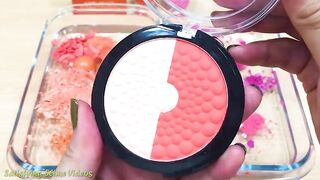 Special Series #8 ORANGE vs PINK | Mixing Makeup Eyeshadow into Clear Slime Satisfying Slime Videos