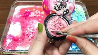 Special Series #07 DONALD DUCK BLUE vs PINK !! Mixing Random Things into GLOSSY Slime