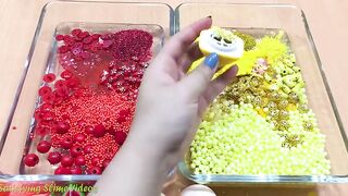 RED vs YELLOW | Mixing Random Things into Slime | Special Series Satisfying Slime Videos #3