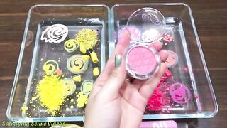 PINK vs YELLOW | Mixing Makeup Eyeshadow into Slime | Special Series Satisfying Slime Videos #2