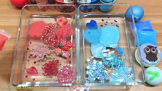 Mixing Random Things Into Clear Slime ! Red Vs Blue Special Series Part 9 Satisfying Slime Videos