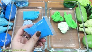 Mixing Random Things Into Clear Slime ! Blue VS Green Special Series Part 5 Satisfying Slime Videos