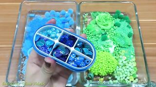 Mixing Random Things Into Clear Slime ! Blue VS Green Special Series Part 5 Satisfying Slime Videos