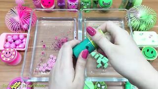 Mixing Makeup and Floam Into Clear Slime ! Pink VS Green Special Series Part 4 Satisfying Slime