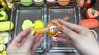 Mixing Random Things Into Clear Slime ! Orange vs Yellow Special Series Part 4 Satisfying Slime