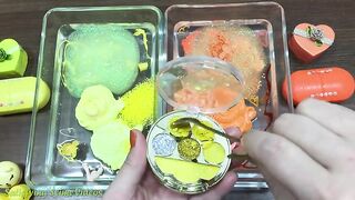 Mixing Random Things Into Clear Slime ! Orange vs Yellow Special Series Part 4 Satisfying Slime