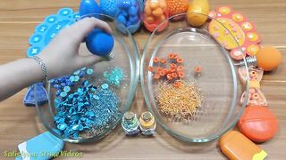 Mixing Beads and Floam Into Clear Slime ! Blue vs Orange Special Series Part 3 Satisfying Slime