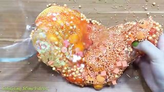 Mixing Beads and Floam Into Clear Slime ! Blue vs Orange Special Series Part 3 Satisfying Slime