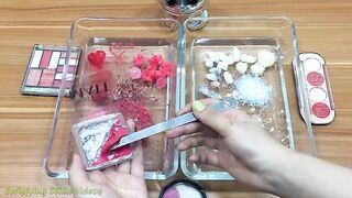 Mixing Lipstick and Eyeshadow Into Clear Slime ! Red vs White Special Series Part 2 Satisfying Slime