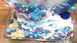 Special Series BLUE Slimesmoothie Satisfying Slime Videos | Mixing Random Things into Glossy Slime