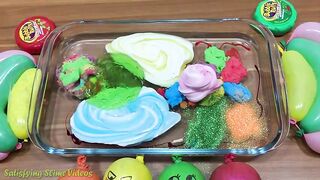 Mixing Random Things into Clear Slime #10 !!! SlimeSmoothie Relaxing Slime with Funny Balloons
