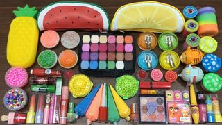 Mixing Makeup and Floam into Store Bought Slime !!! SlimeSmoothie Satisfying Slime Videos