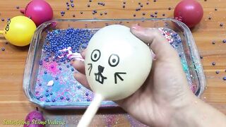 Mixing Random Things into Clear Slime #7 !!! SlimeSmoothie Relaxing Slime with Funny Balloons