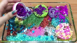 Mixing Floam and Glitter into Rainbow Clear Slime !!! SlimeSmoothie Satisfying Slime Videos
