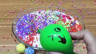 Mixing Makeup and Floam into Slime !!! Slimesmoothie Relaxing Slime with Funny Balloons