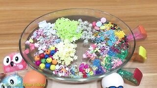 Mixing Beads into Clear Slime !!! Slimesmoothie Satisfying Slime Videos