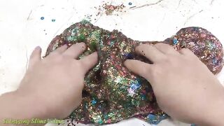 Mixing Glitter into Clear Slime | Slimesmoothie | Satisfying Slime Video !