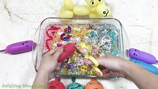 Mixing Random Things into Store Bought Slime !!! Slimesmoothie Relaxing Slime with Funny Balloons