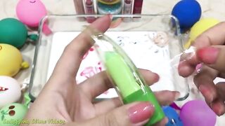 Mixing Makeup and Glitter into Glossy Slime !!! Slimesmoothie Relaxing Slime with Funny Balloons