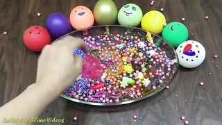 Mixing Random Things into Clear Slime | Relaxing Slime With Balloons !