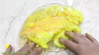 Mixing Yellow Lipstick into Clear slime | Slimesmoothie | Satisfying Slime Video