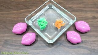 Mixing Lip Balm into Clear slime | Slimesmoothie | Satisfying Slime Video